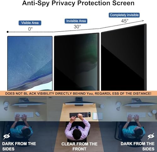 Hanging Computer Privacy Screen Protector Shield Compatible for 23/24 Inch - Image 3