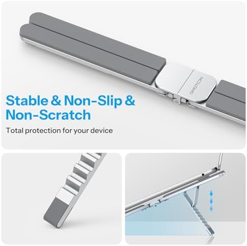 OMOTON 360° Rotating Laptop Stand and Foldable & Portable Laptop Stand for Desk - Image 7