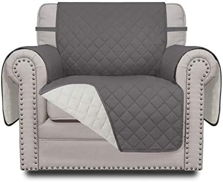 Easy-Going Reversible Couch Cover, Small Chair, Gray/Ivory by Easy-Going