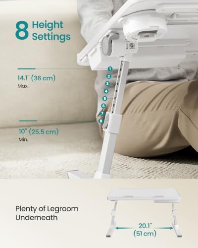 SONGMICS Bed Laptop Desk, Foldable, Adjustable Height, 15.7 x 22 Inches - Image 6