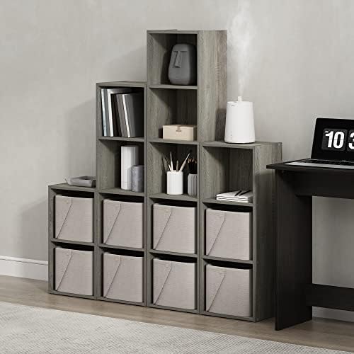 Furinno PASIR Book Shelf, 4-Tier Modern Bookshelf, Open Shelves Bookcase 9 x 12 x 42, Easy Assembly, for Living Room, Bedroom, Home Office, French Oak - Image 2