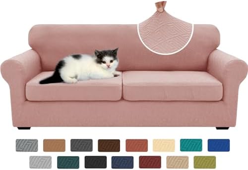 XINEAGE 3-Piece Stretch Sofa Cover, Washable Couch Covers for Dog by XINEAGE