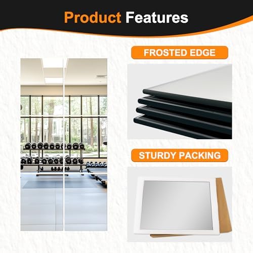 Delma Wall Mirror, Full Length Mirror Tiles, 16''x12''x6PCS - Image 4