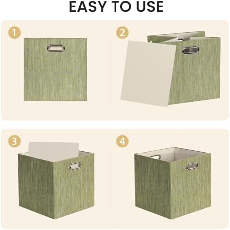 Posprica Storage Cubes, 13 x 13 x 13 Inches Fabric Bins with Double Handles - Image 5