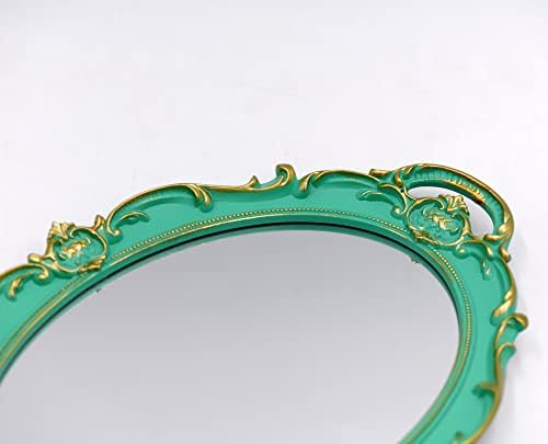 YCHMIR Vintage Mirror Small Wall Mirror 14.5 x 10 inches Oval Green - Image 5