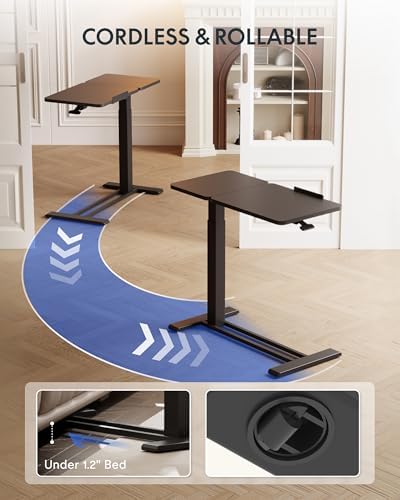 FLEXISPOT 32" Gas Spring C Table with Split Tilting Top,Mobile Side Table - Image 6