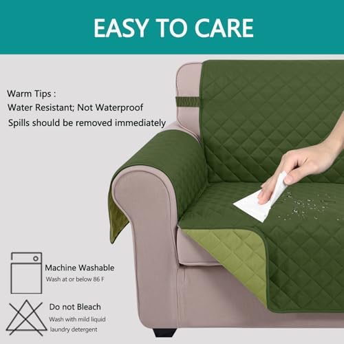 U-NICE HOME Reversible Sofa Cover Couch Cover for Dogs, Huntergreen/Sage - Image 5