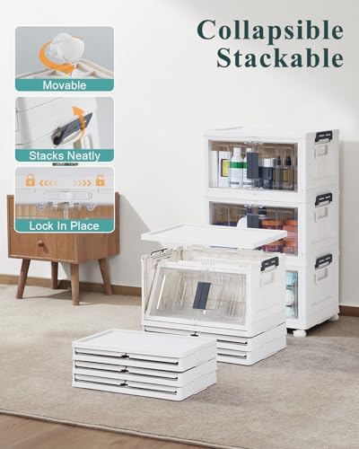 OlarHike 23QT Storage Bins with Lids for Closet, Office, Dorm, 3 Pack - Image 5