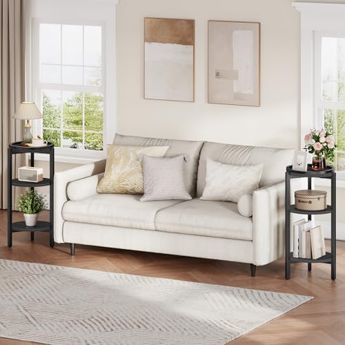HOOBRO Small Round Side Table, 3-Tier Circle End Table for Small Space - Image 2