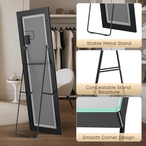Kosmonia 59"x16" Frameless Full Length Mirror, Dimmable 3 Color LED Light - Image 7