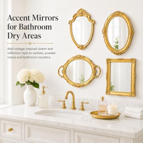 Gold Vintage Wall Mirror Set of 4 - Image 5