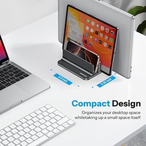 OMOTON 3-Slot Multiple Vertical Laptop Stand, Fits All MacBook, Black - Image 5