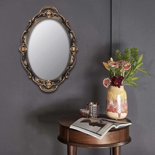 Eaoundm 14.5 x 10 inchs Smallest Vintage Hanging Mirror Brown - Image 2