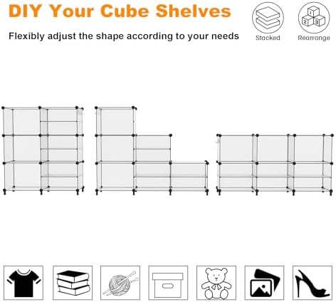 AWTATOS 6 Cube Closet Organizer Storage Shelves, Translucent - Image 6