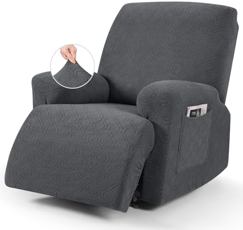 VANSOFY Oversized Stretch Recliner Chair Cover, Charcoal Gray, 1 Seater by VANSOFYFURNITURECOVERS