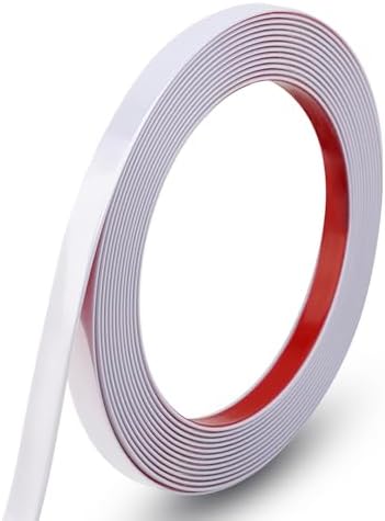 Gaahing 196.8" x 0.5" Shiny White Molding & Wall Trim, Flexible Peel and Stick Decorative Strip for Tile, Mirror, Ceiling, Floor, Panel, Cabinet by Getallthemoldingtrimsyoulike
