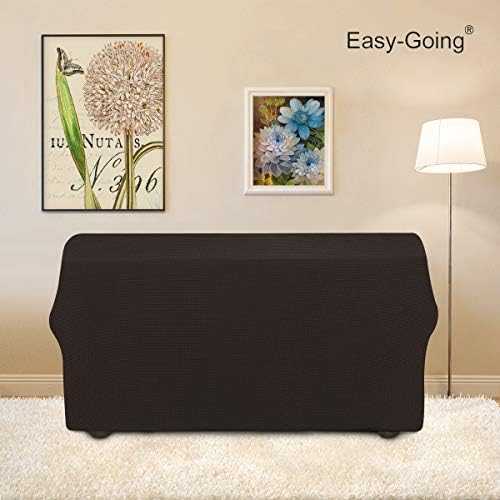 Easy-Going Stretch Loveseat Couch Covers Washable Chocolate - Image 4