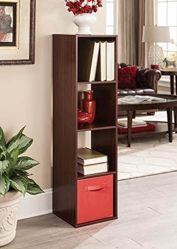 ClosetMaid Cubeicals 4 Cube Storage Shelf Organizer Bookshelf, Stackable, Vertical or Horizontal, Easy Assembly, Wood, Dark Cherry Finish - Image 6
