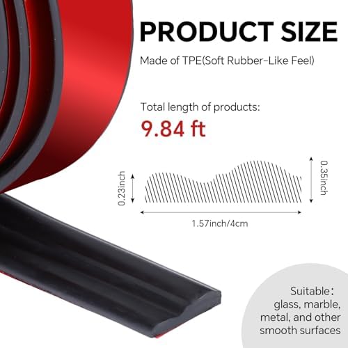 118 Inch x 1.57 in Peel and Stick Wall Molding Trim Black Chair Rail Panel Flexible Self Adhesive 3D Crown Moulding Trim for DIY Home Wall Decor Mirror Protection Door Cabinet Frame (Stylish) - Image 2