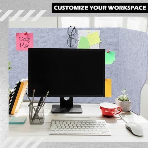 Dunzoom 2 Pcs Large Desk Divider Foldable U Privacy Partition 48"L x 20"H - Image 4