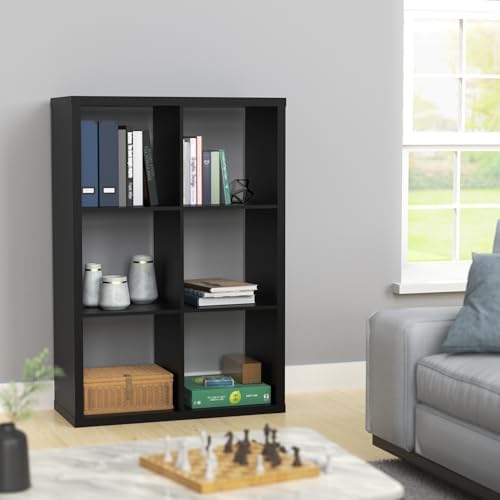 ClosetMaid 6 Cube Storage Shelf Organizer Bookshelf with Open Back, Vertical or Horizontal, Easy Assembly, Wood, Black Finish - Image 6