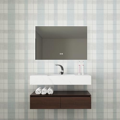 Timeet Modern Peel and Stick Wallpaper Wallpaper Blue Gray Boho Contact Paper Waterproof Self Adhesive Removable Textured Wall Paper for Bedroom Bathroom Cabinets Wall Decor Vinyl 17.3" x 200" - Image 5
