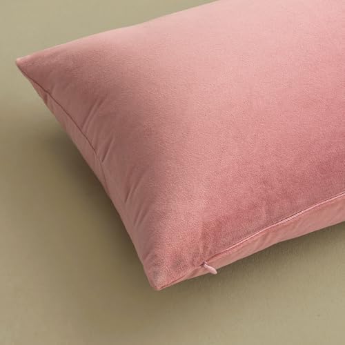 MIULEE Velvet Throw Pillow Covers 18x18 Inch Pack of 2 Dusty Pink - Image 7