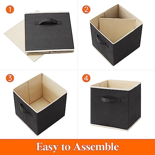 Lifewit Storage Cubes, 11 Inch Organizer Bins, 18L Black, 12 Packs - Image 2
