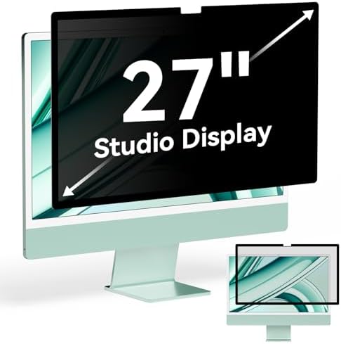 Privacy Screen for iMac 27 Inch Studio Display Desktop Computer Monitor, Anti Glare Blue Light Filter Shield, Upgraded Anti Spy 27 Inch iMac Privacy Protector by Protescreen