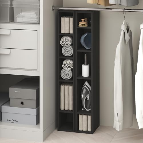 Furinno Fulda 10-Tier Closet Organizers and Storage, Open Shelf, Storage Organizer, 6-Inch Width, for Closet, Bedroom, Blackwood - Image 5