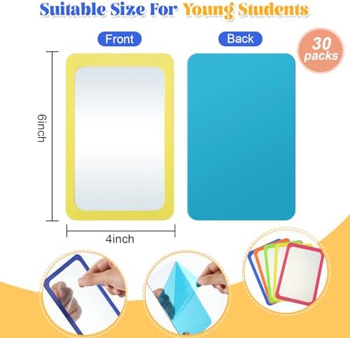 Dandat 30 Pcs 6x4 Shatter Proof Unbreakable Kids Mirrors, Bright Colors - Image 2