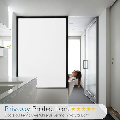 Coavas Frosted Glass Window Privacy Film, Static Cling, White 23.6"x393.7" - Image 2