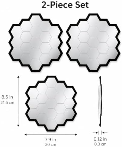3pcs Hexagon Wall Mirror Decor, Self Adhesive Mirror Stickers, Decorative Mirror Tiles for Bedroom Bathroom Living Room Entryway Modern Moroccan Boho Wall Accents - Image 3