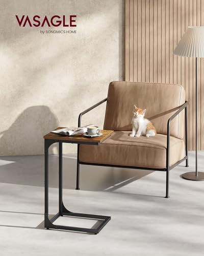 VASAGLE C-Shaped End Table, Small Sofa Side Table with Metal Frame - Image 2