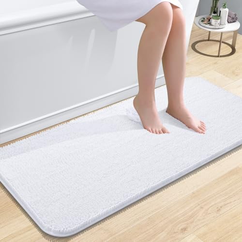 OLANLY Bathroom Runner Rugs 47x20, Extra Soft Absorbent Chenille Bath Rugs by OLANLY