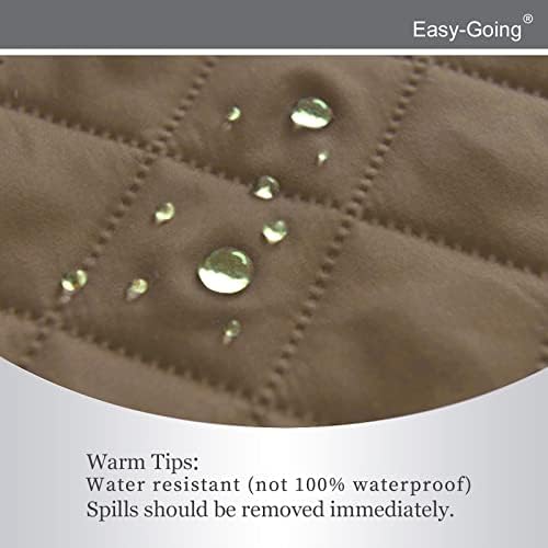 Easy-Going Recliner Chair Slipcover Reversible Sofa Cover Water Resistant Couch Cover Furniture Protector with Elastic Straps for Pets Dog (Recliner 22 inch, Camel/Ivory) - Image 4