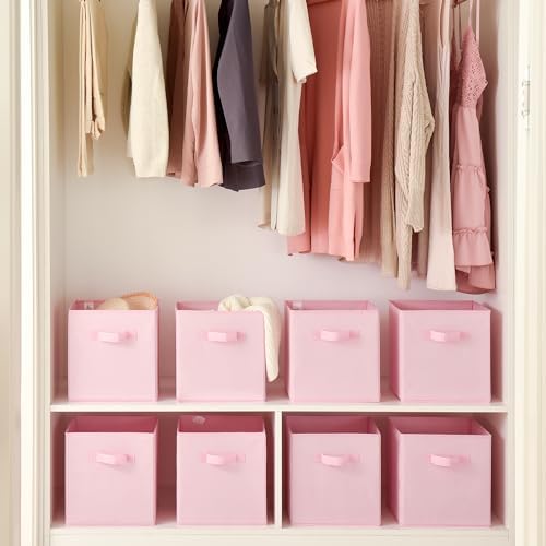 GRANNY SAYS Pink Cube Storage Bins, 11 Inch Storage Cube Organizer, 8-Pack - Image 3