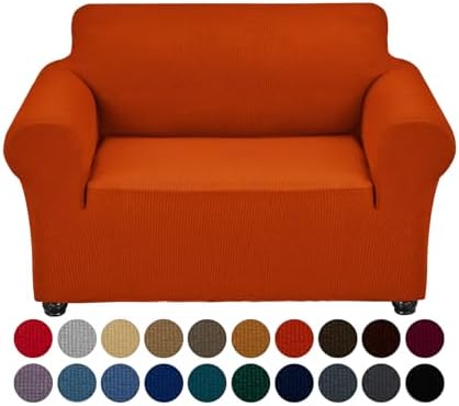 Joccun Stretch Chair Couch Cover,1-Piece Sofa Slipcover Spandex Jacquard Fabric Sofa Covers with Elastic Bottom,Furniture Protector for Dogs,Cats,Kids(Armchair,Pureed Pumpkin) by Joccun