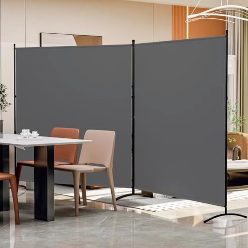 2 Panel Large Room Divider,Folding Privacy Screens for Room Partition,Grey by YASRKML