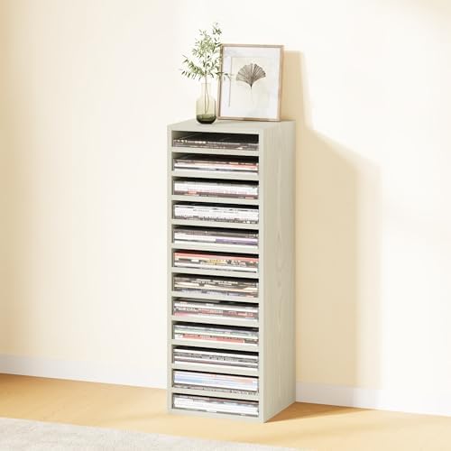 IOTXY DIY Modular Cubby Bookcase - Stackable 12-Cube Open Bookshelf, Oak - Image 6