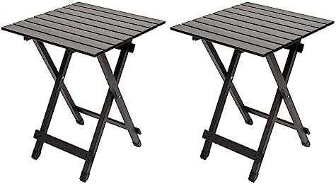 SUNNYFEEL Folding Camping Table - Lightweight Aluminum Portable Picnic Table for Cooking, Beach, Hiking, Travel, Fishing, BBQ, Indoor Outdoor Small Foldable Camp Tables by SunnyFeelCamping