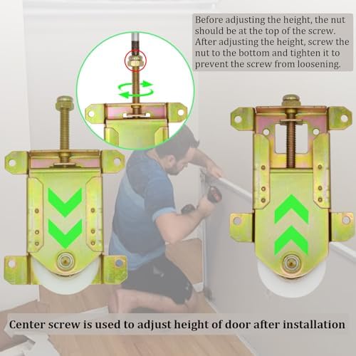Sliding Mirror Closet Door Rollers Replacement Hardware Fits Contractors Part #W8020C Wardrobe Doors Wheels, 2-5/16" Vertical H.C., 1-1/2" Nylon Concaved Ball Bearing Wheel, 4 Pack - Image 5