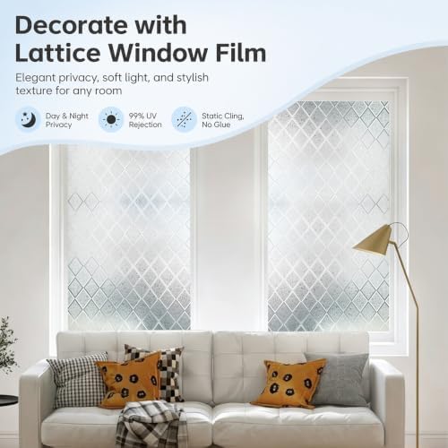 Lovepea Window Privacy Film Decorative Frosted Glass 24 Hour Two Way Privacy, Static Cling Removable Stickers for Home Door Office Bathroom Privacy Protection, Heat Blocking (23.6 x 78.7 Inch) - Image 2