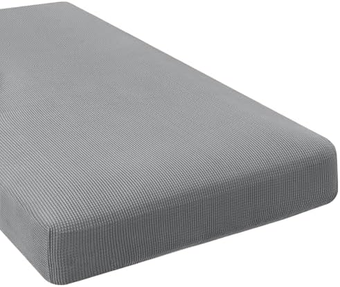 H.VERSAILTEX Super Stretch Individual Chaise Cover Sectional Couch Covers for L Shaped Sofa Both Left/Right Featuring Thick Jacquard Textured Twill Fabric (1 Piece Chaise Cover Large, Dove) by HVERSAILTEX