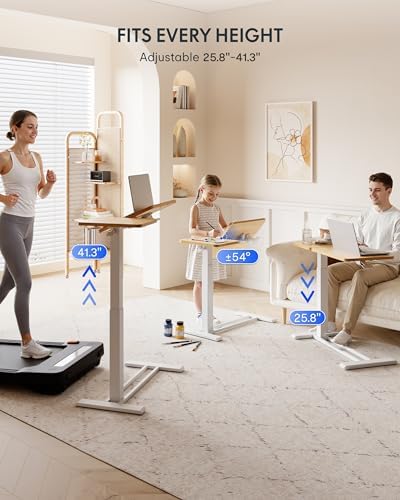 FLEXISPOT 32" Gas Spring C Table with Split Tilting Top,Mobile Side Table - Image 2