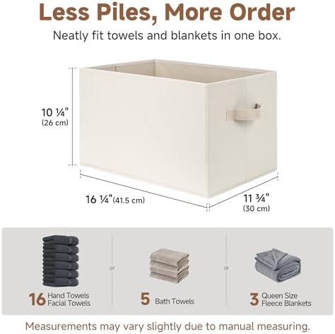 StorageWorks Closet Storage Bins, Beige, Extra Large, 3-Pack - Image 5
