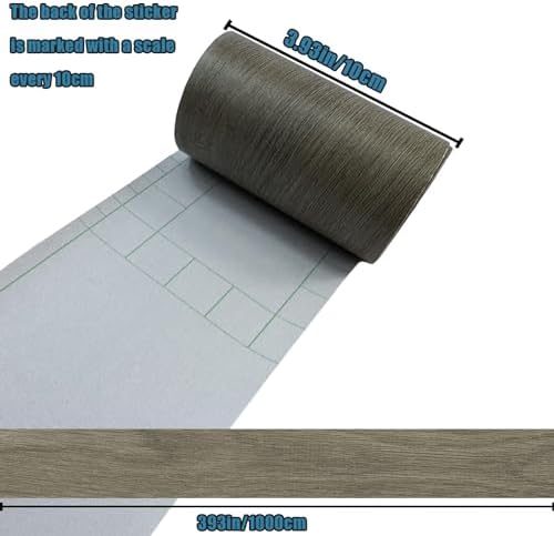 YESUS 10M Grey Oak Wood Grain Wallpaper Frame Removable PVC Waterproof Peel and Stick Wallpaper Bathroom Frame Frame Frame Sticker Wall Decor 10cm x 998cm - Image 3