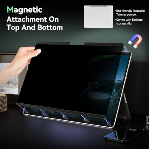 Magnetic Privacy Screen Protector for Surface Pro 11/10/9/8/X -13 Inch Anti Glare Filter, Anti Blue Light Film, Removable Shield Microsoft Surface Pro 9 Accessories, Matte Bubble Free Guard - Image 3