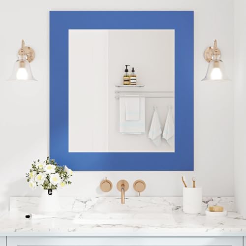 WESTICK Blue Peel and Stick Mirror Frame Border Waterproof Bathroom Blue Mirror Tape Wallpaper Border Peel and Stick Removable Bulletin Board Borders for Office Clasrrom Bedroom Wall Decor 3.9"x160" - Image 4