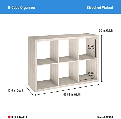 ClosetMaid Decorative Open Back 6-Cube Storage Organizer, Bleached Walnut - Image 3